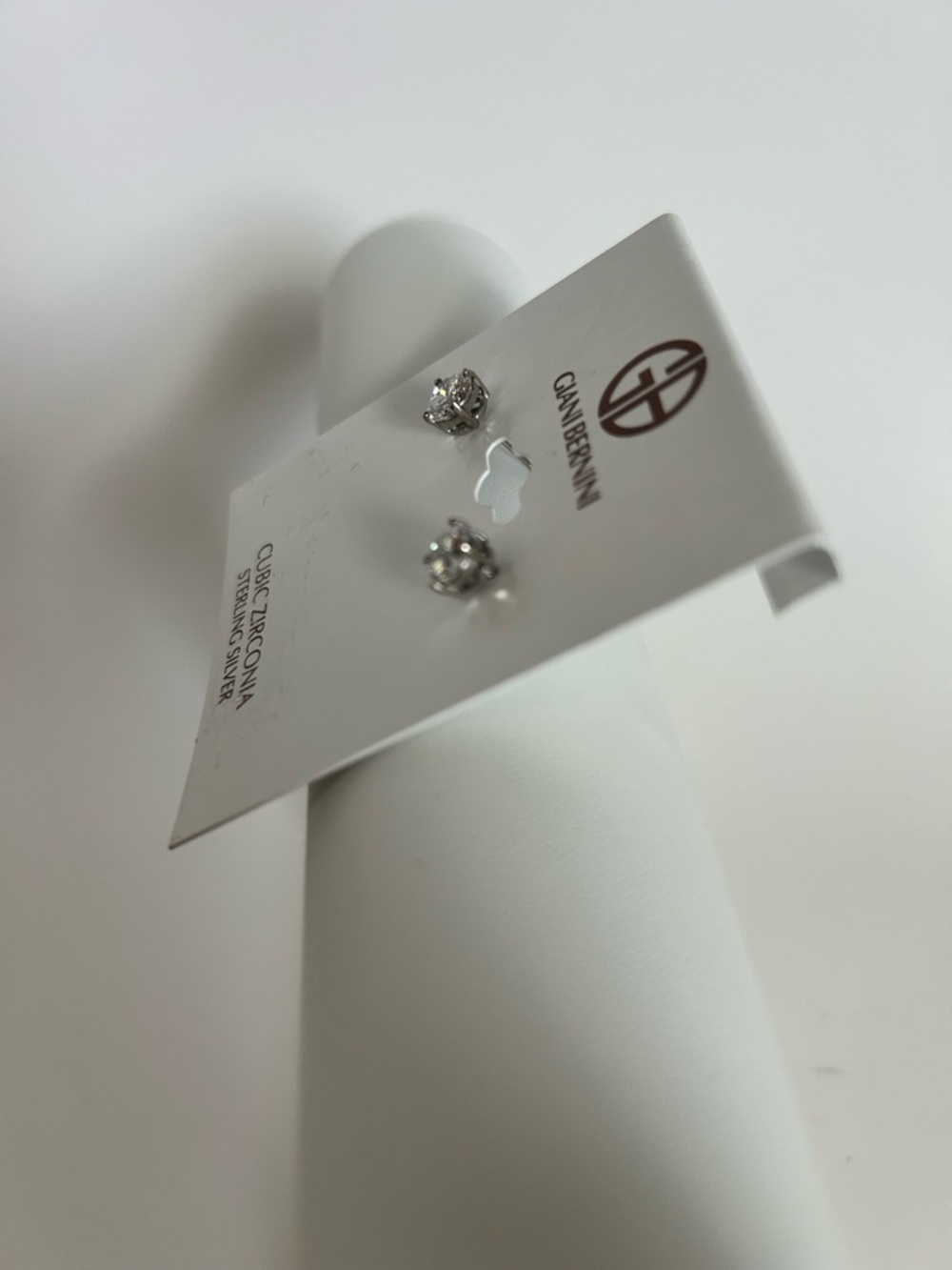 Giani Bernini Sterling Silver Cubic Zirconia Stud Earrings - Silver - Picture 3 of 7